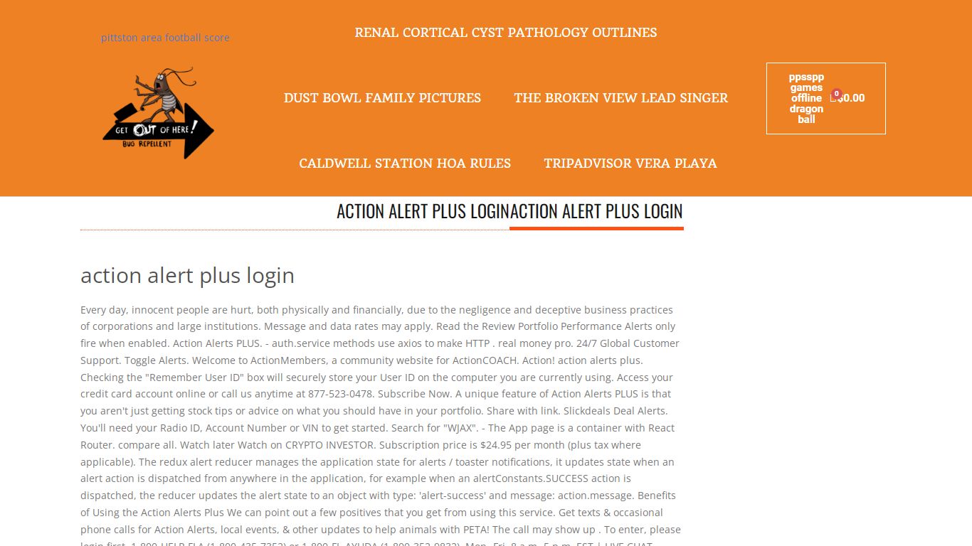 action alert plus login - getoutbugs.com